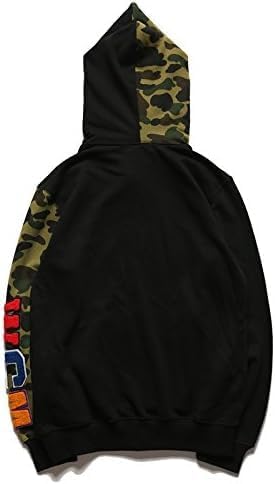 Unisex Shark Embroidery Y2k Zip Up Hoodie Couple Sweatshirts Jacket Asian Size
