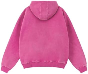 Oversized Fleece Winter Hoodie Vintage Acid Wash Heavyweight Full Zip