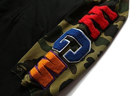 Unisex Shark Embroidery Y2k Zip Up Hoodie Couple Sweatshirts Jacket Asian Size