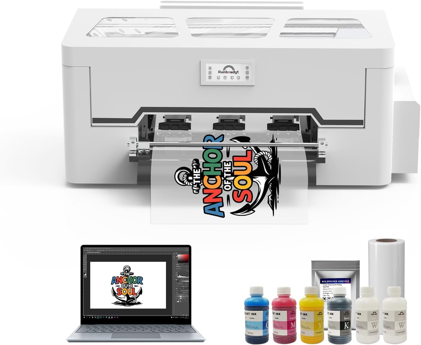 Peacock 33 A3 DTF Printer XP600 Kits With DTF supplies Oven Heat Press