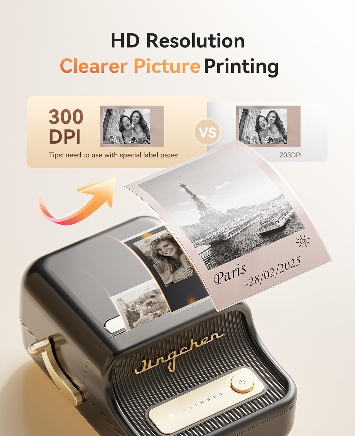 Portable 300DPI Thermal Photo Label Printer 50x30 Mm Notes Photos - Colorsprinter
