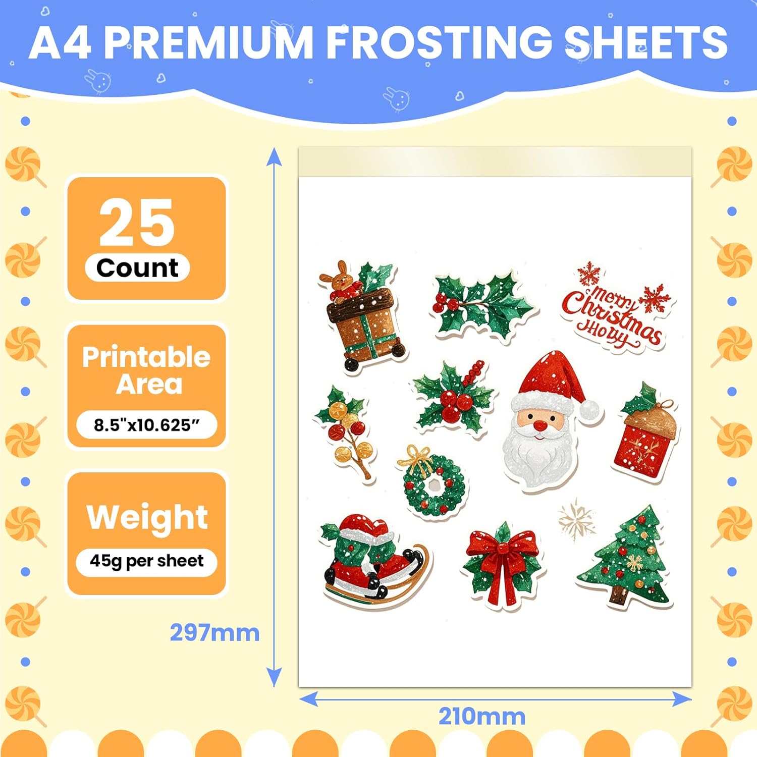 A4 Wafer Edible Paper Sugar 25 Pack For Cake Printer Frosting Images - Colorsprinter