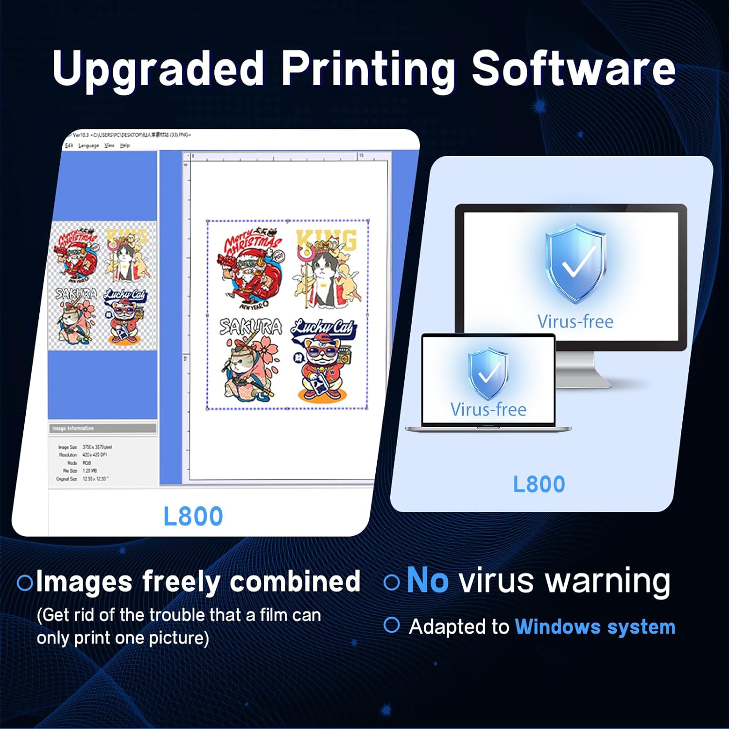 A4 L805 Cheapest DTF Printer, Auto-Clean, White Stirring, T-Shirt DIY - Colorsprinter