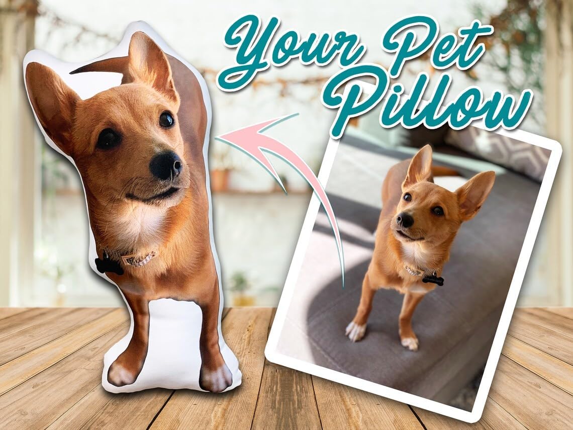 Personalized Custom Photo Dog Cat Into Pillow Shape Throw - Colorsprinter