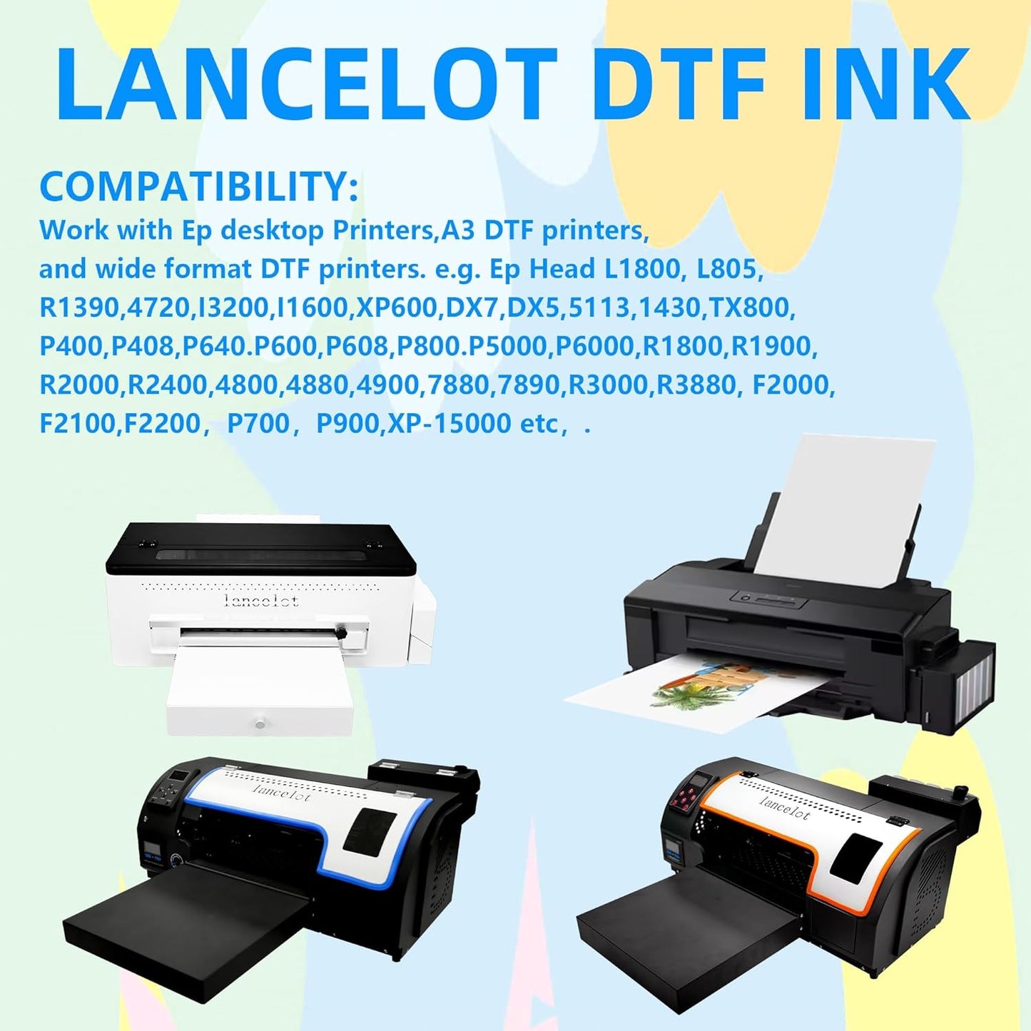 Lancelot DTF White Ink 1000ml×4 for I3200/XP600/I1600