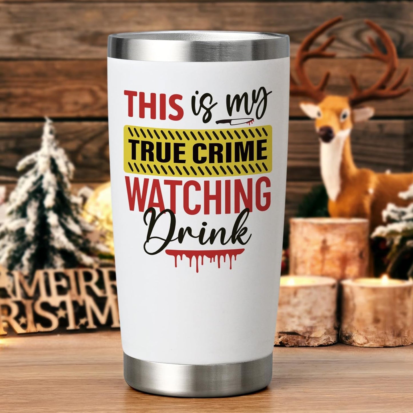 This is My TRUE CRIME Watching Drink 20oz Insulated Tumbler Mug Gift