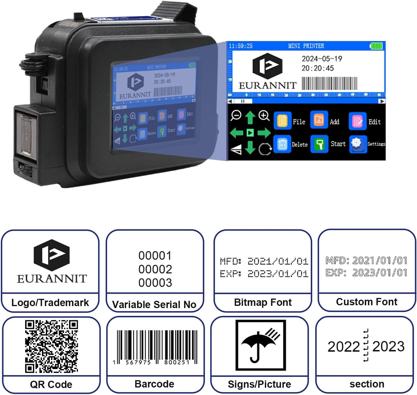 Mini Handheld Portable Inkjet Printer Fast-Dry Ink For Any Surface - Colorsprinter