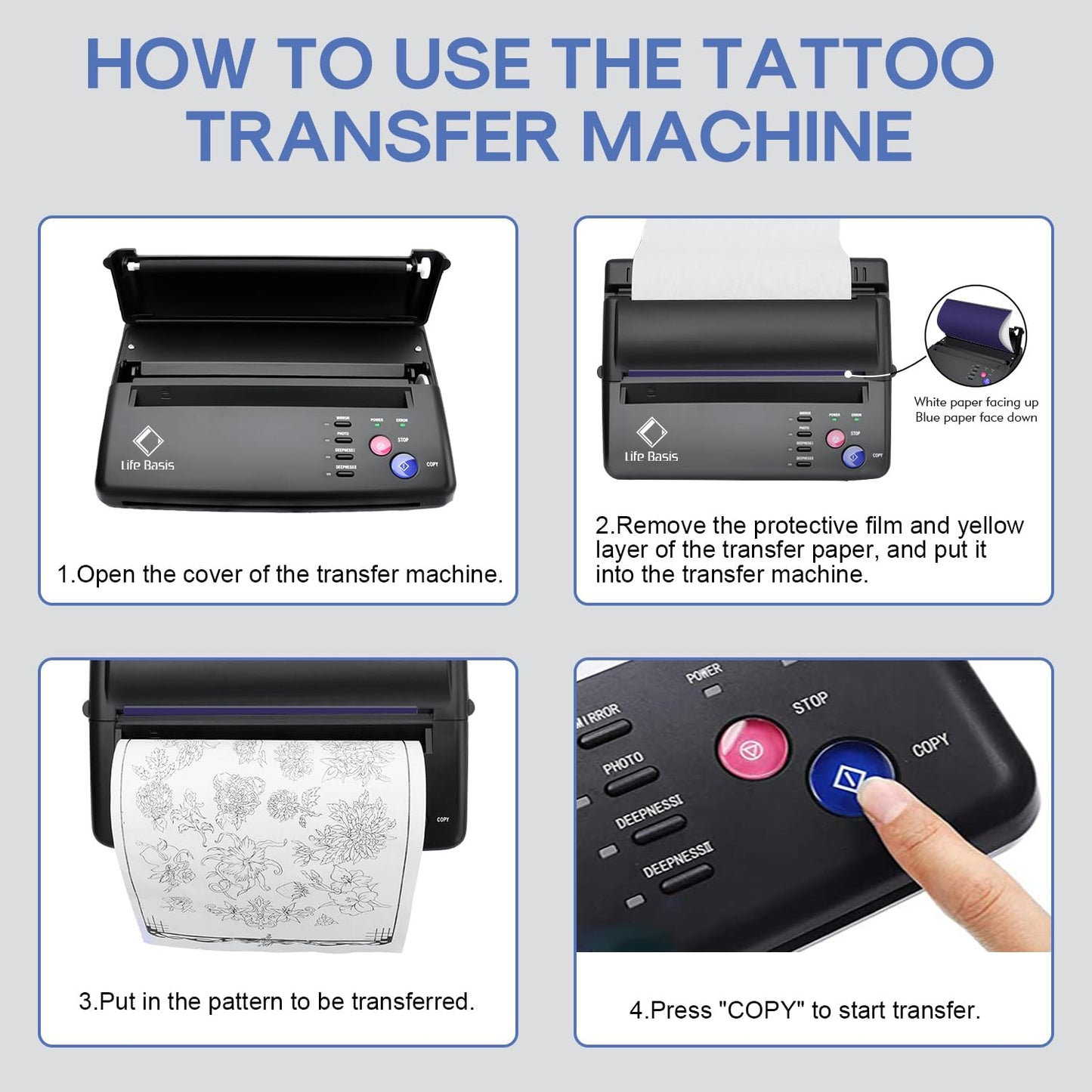 Small Tattoo Transfer Printer Portable Thermal Printer For Artists