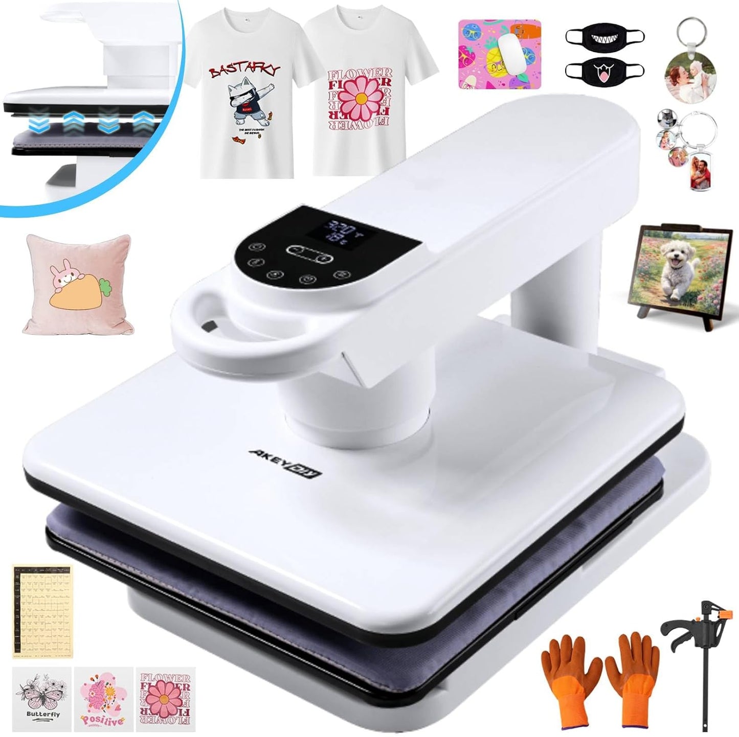 Portable Auto Heat Press Machine for T Shirts Hoodie Single Auto Heat Press