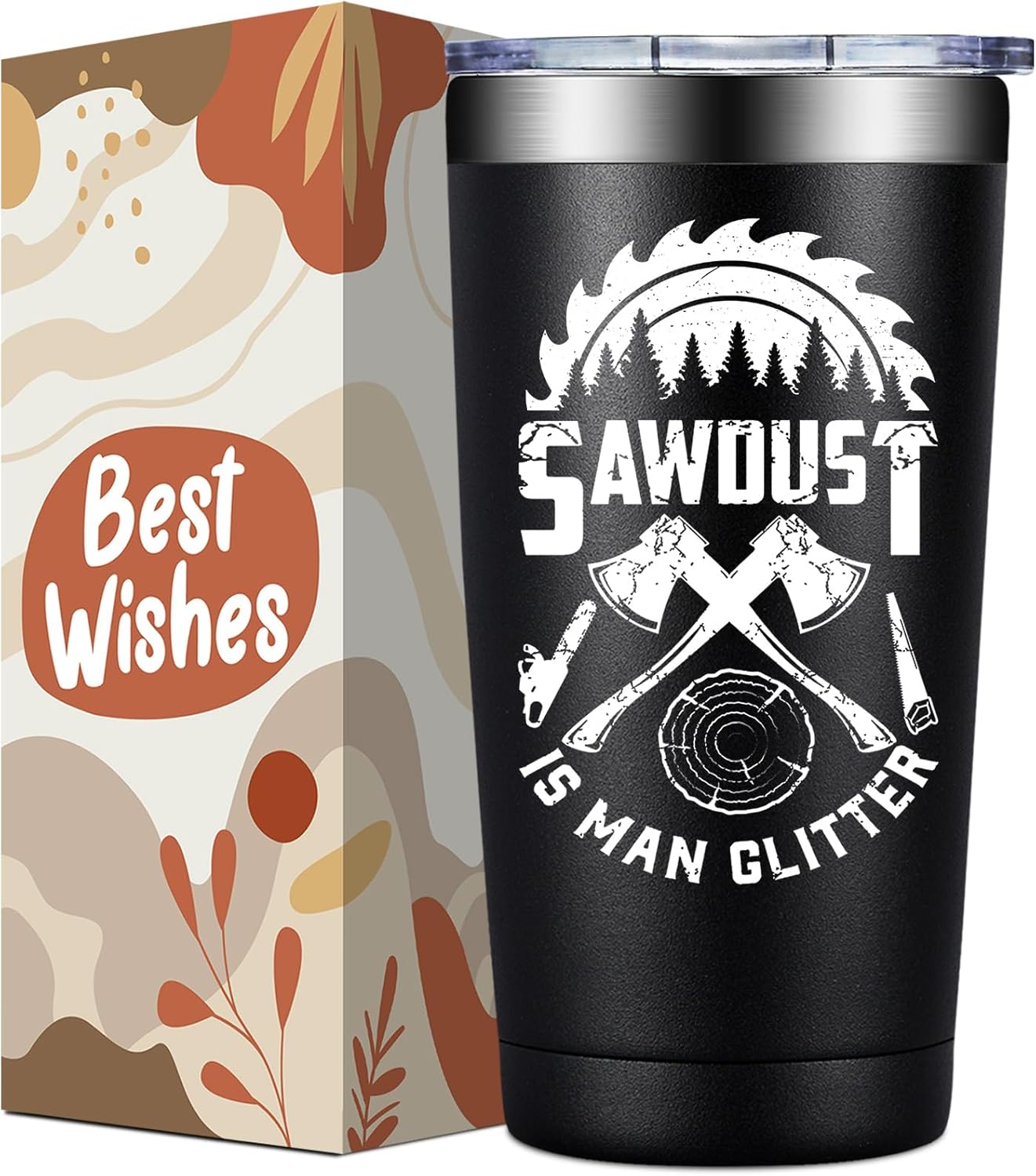 Usmc Anniversary Christmas Gift For Men 20oz Tumbler Coffee Cup Mug Woodworking Blcak