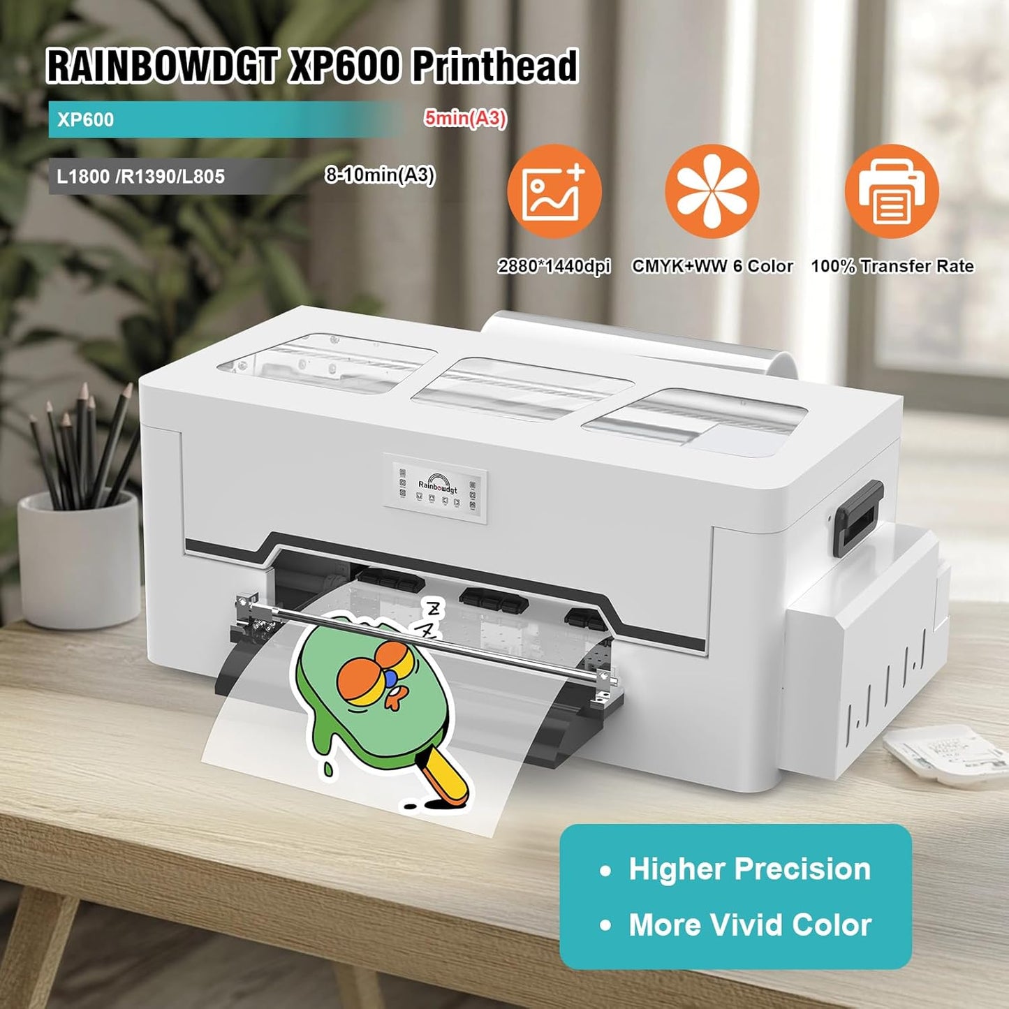 Peacock 33 A3 DTF Printer XP600 Kits With DTF supplies Oven Heat Press