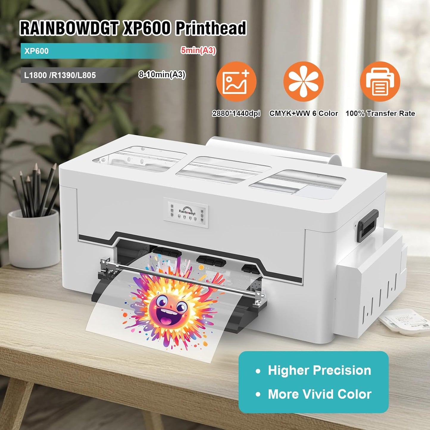Peacock 33 A3 DTF Printer XP600 Kits With DTF supplies Oven Heat Press