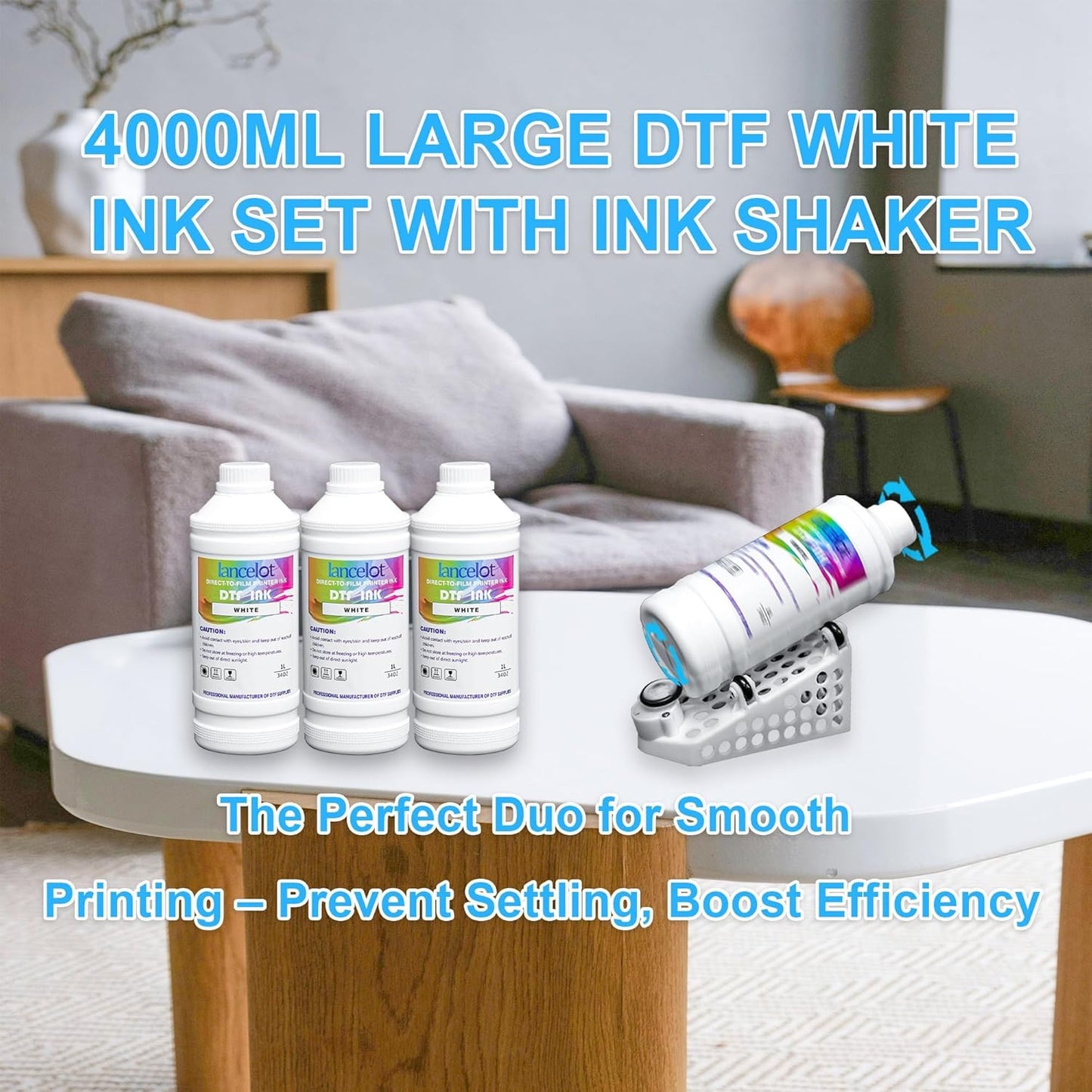 Lancelot DTF White Ink 1000ml×4 for I3200/XP600/I1600