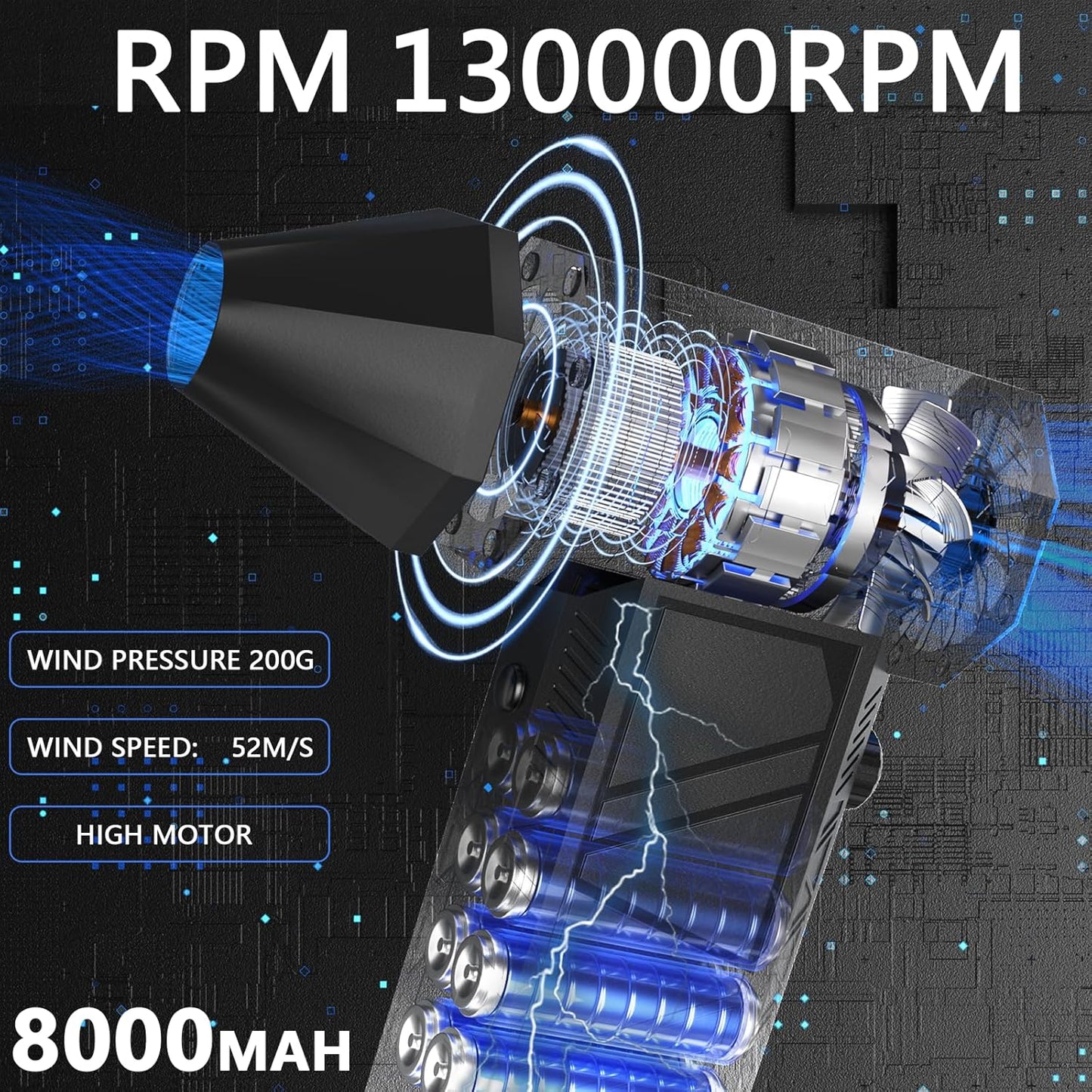 Super Powerful Mini Air Duster Blower Gun For Printer Cleaning