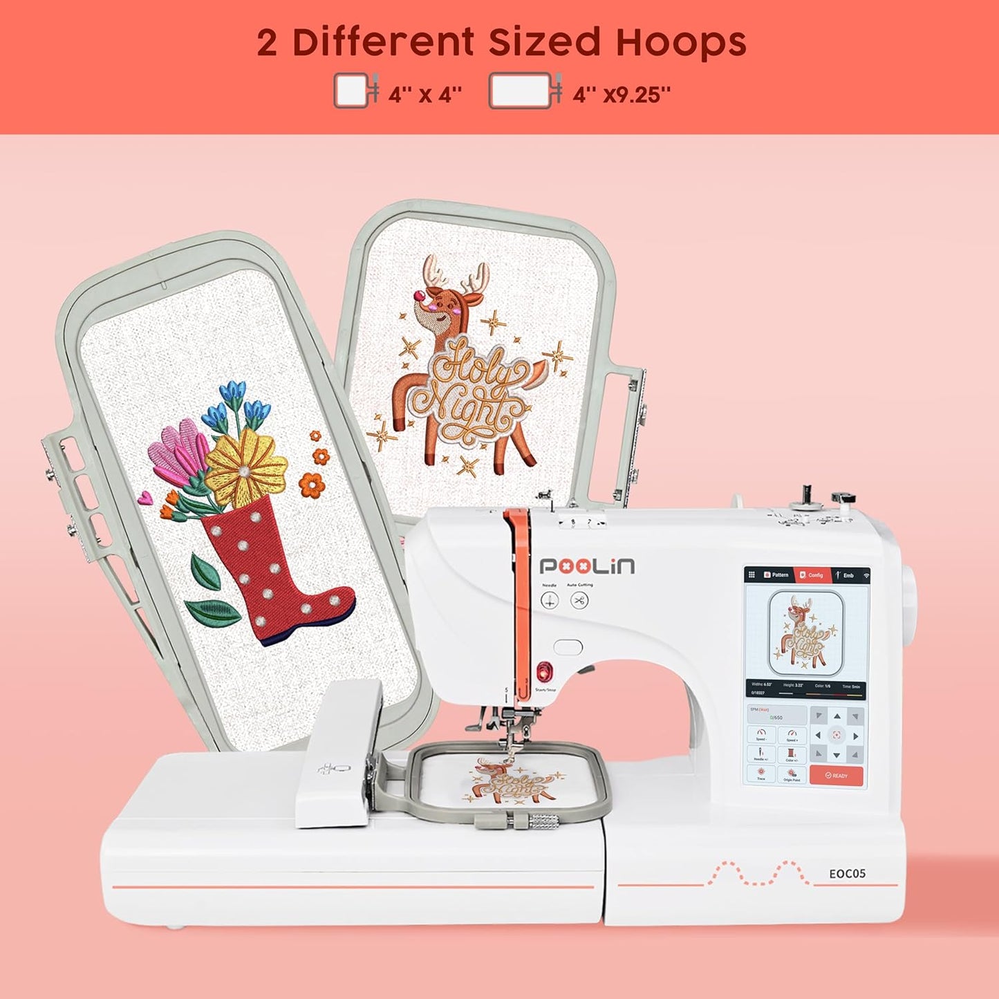 Poolin EOC05 Embroidery Machine With Accessories Supplies and Training