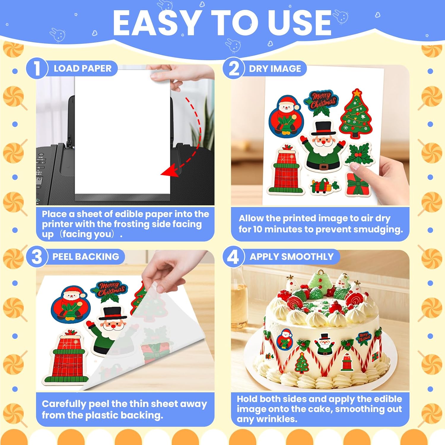 A4 Wafer Edible Paper Sugar 25 Pack For Cake Printer Frosting Images - Colorsprinter