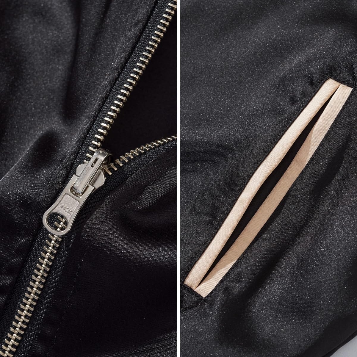 Lion Embroidery Men Bomber Jacket Reversible Streetwear Zip Up Hoodie