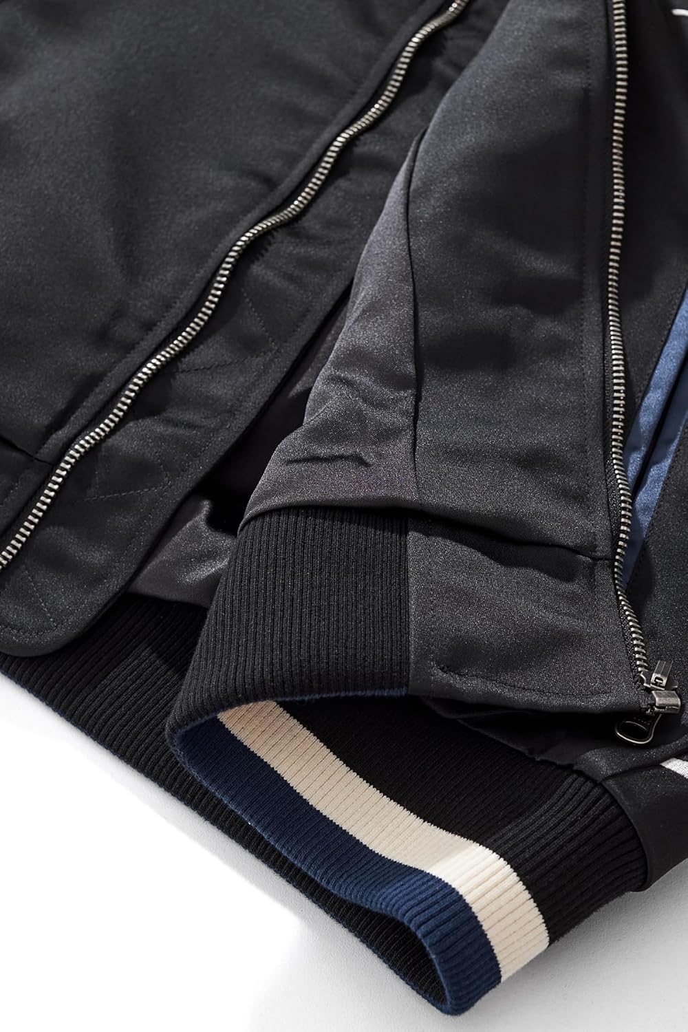 Koi Carp Embroidery Men Bomber Jacket Streetwear Windbreaker Hoodie