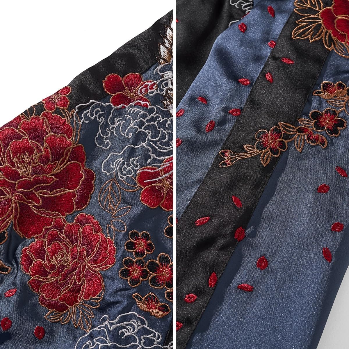 Dragon Bomber Jacket Reversible Zip Up Hoodies Japanese Streetwear