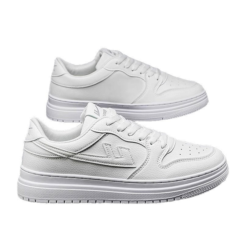 Blank White Leather Low Top Sneakers Custom Basketball Shoes Unisex