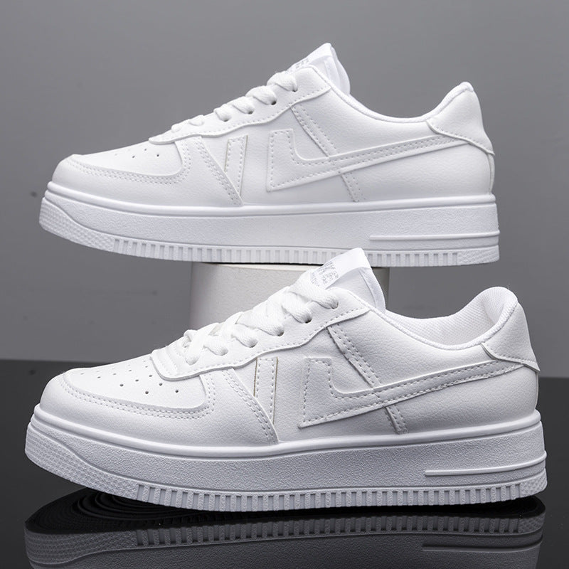 Blank White Leather Low Top Sneakers Custom Basketball Shoes Unisex