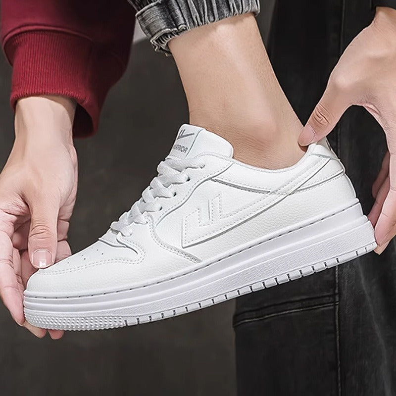 Blank White Leather Low Top Sneakers Custom Basketball Shoes Unisex