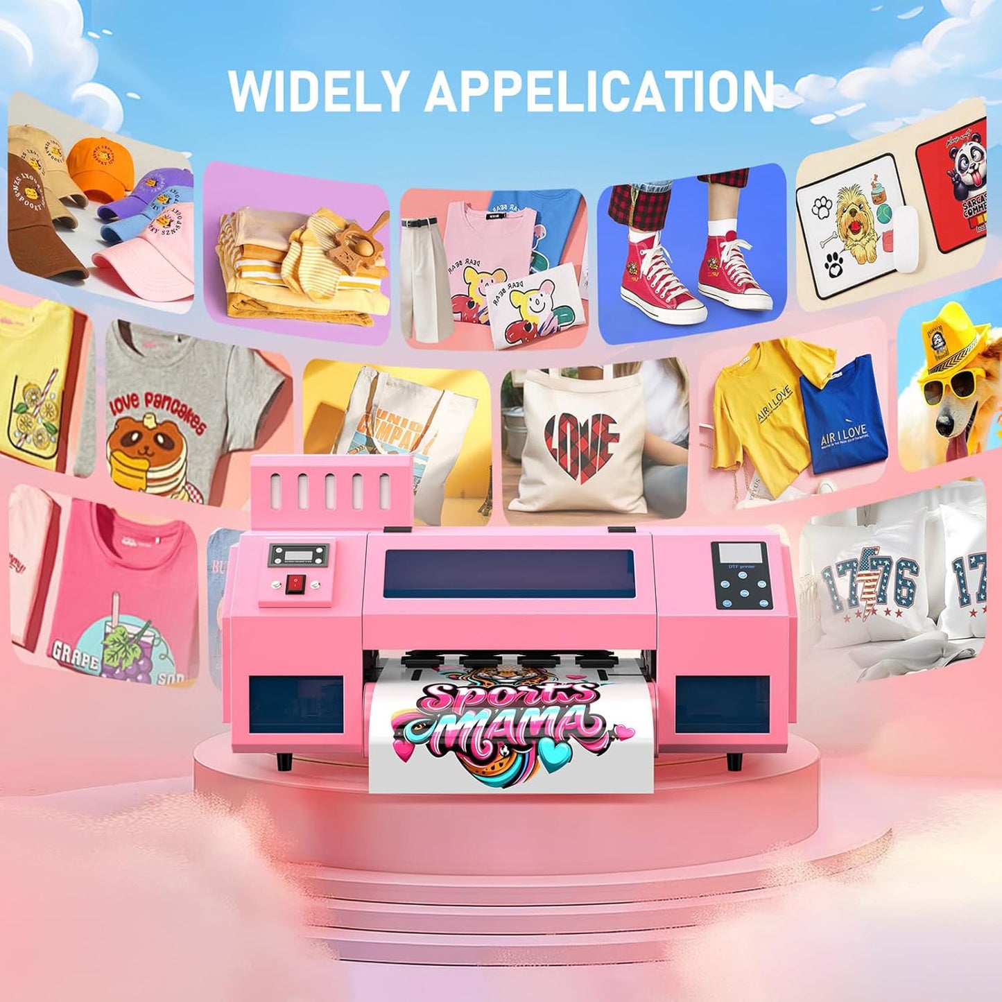 Dual XP600 Print heads A3 Pink DTF Printer Kit T Shirt Printing Machine