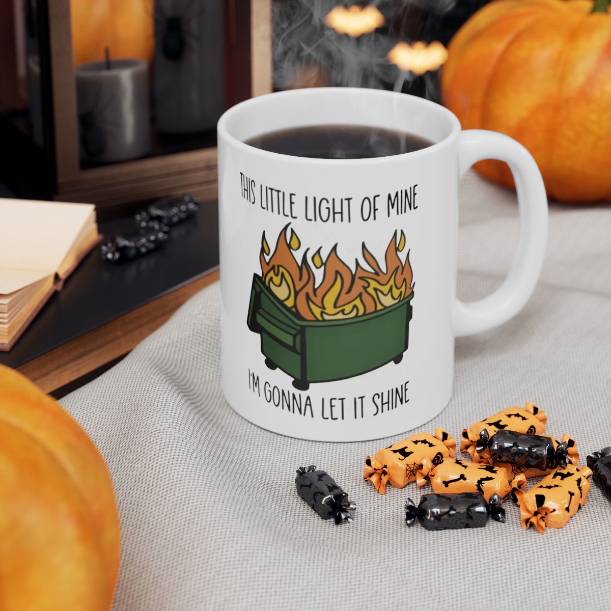 Dumpster Fire Coffee Mug Funny Sarcastic Gift for Coffee Lovers
