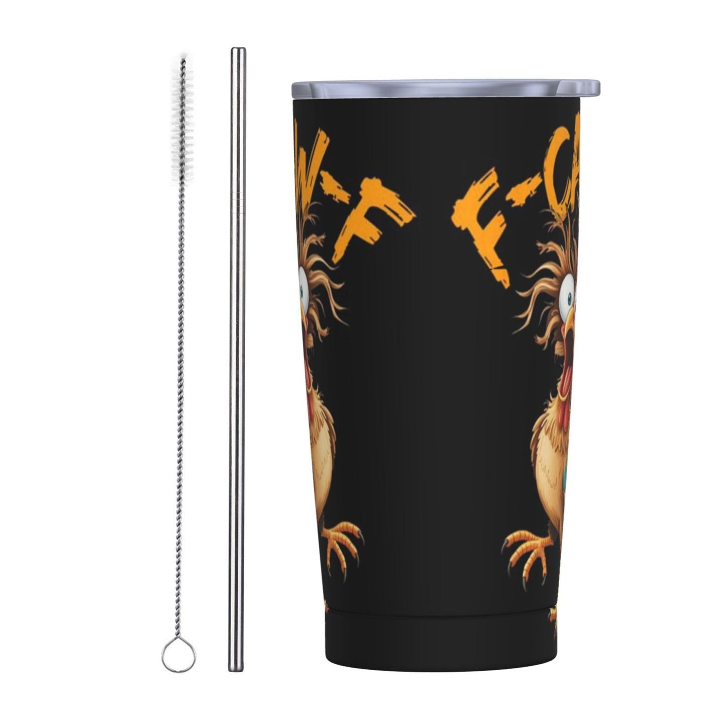 F-CAW-F Chicken Coffee Mug Funny FCAWF 20oz Steel Straw Tumbler Gift