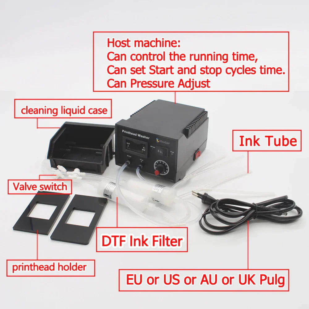 Print Head Cleaner DTF Cleaning Machine For L1800 L805 XP600 i3200
