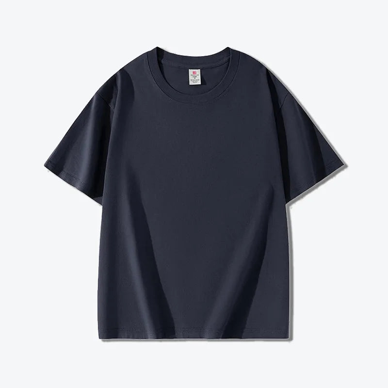 Blank Custom Cotton 220gsm Men Tshirts For Women Navy blue