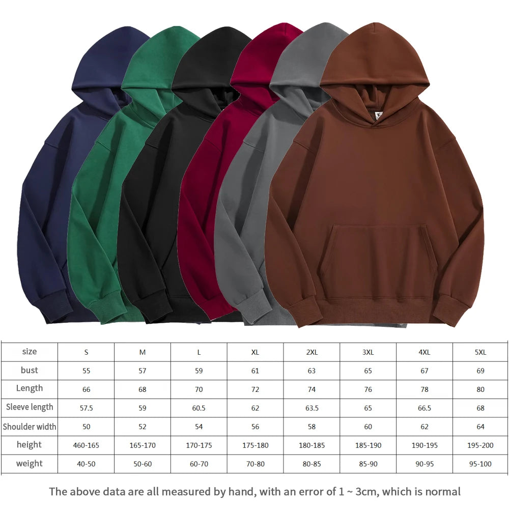 Custom Blank Wholesale 500 gsm Cotton Hoodies Men Pullover Sweatshirts