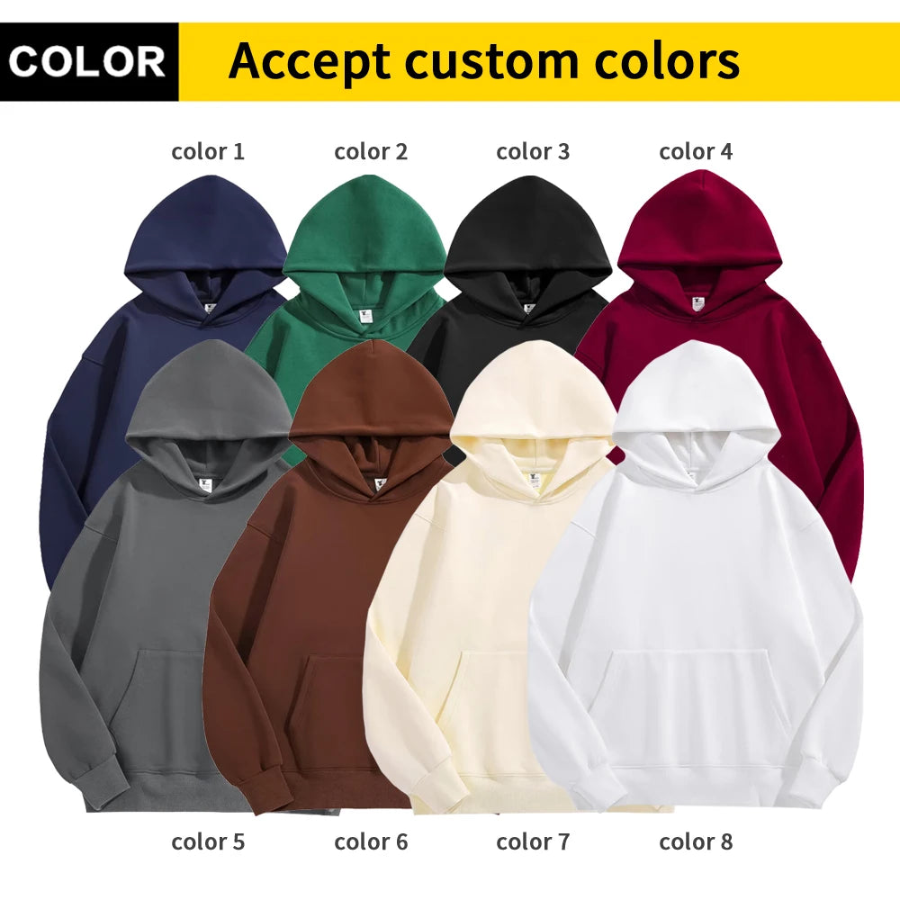 Custom Blank Wholesale 500 gsm Cotton Hoodies Men Pullover Sweatshirts