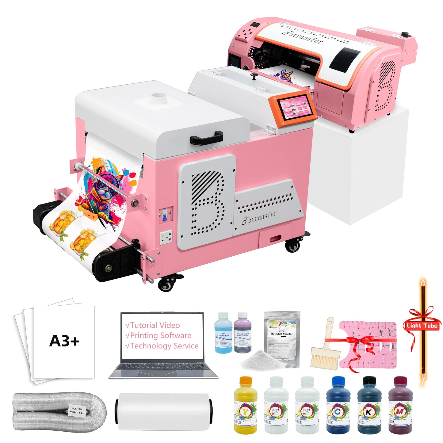 M1630 Pro A3 Pink DTF Printer With Powder Shaker