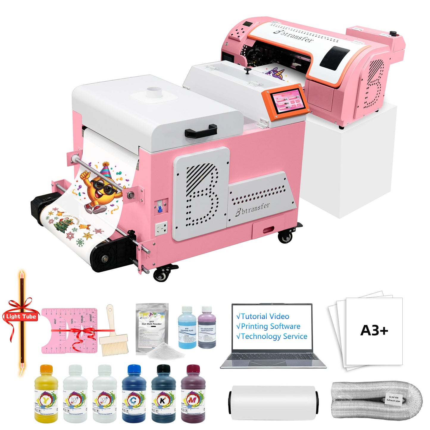 M1630 Pro A3 Pink DTF Printer With Powder Shaker