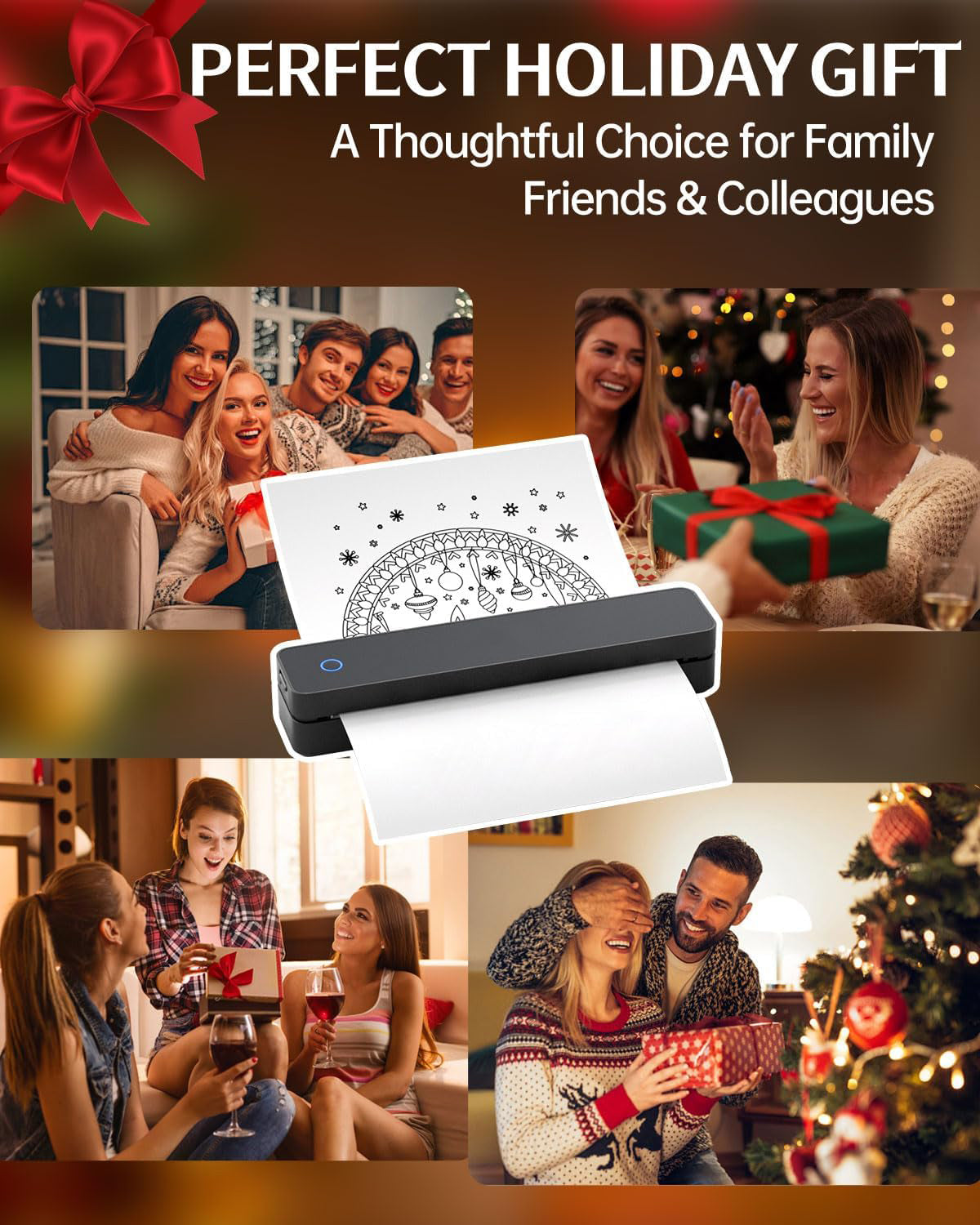 Portable Wireless Mobile A4 Mini Thermal Printer