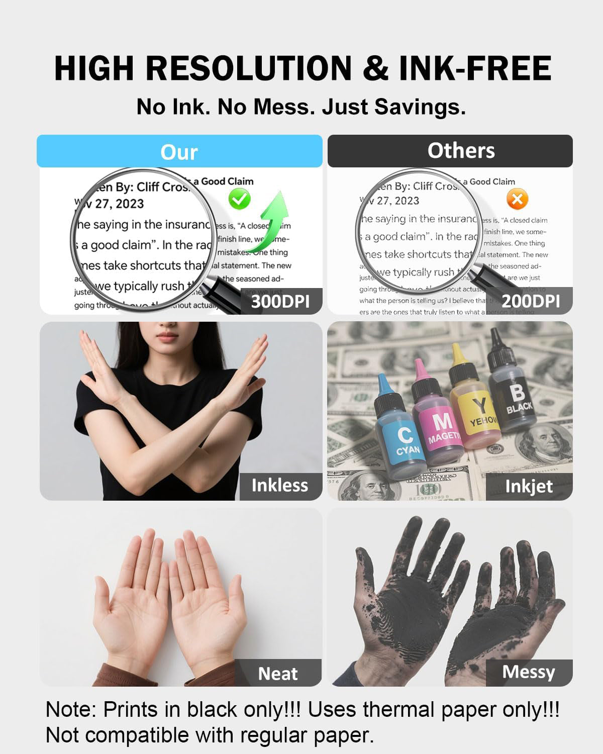 Portable Wireless Mobile A4 Mini Thermal Printer - Colorsprinter