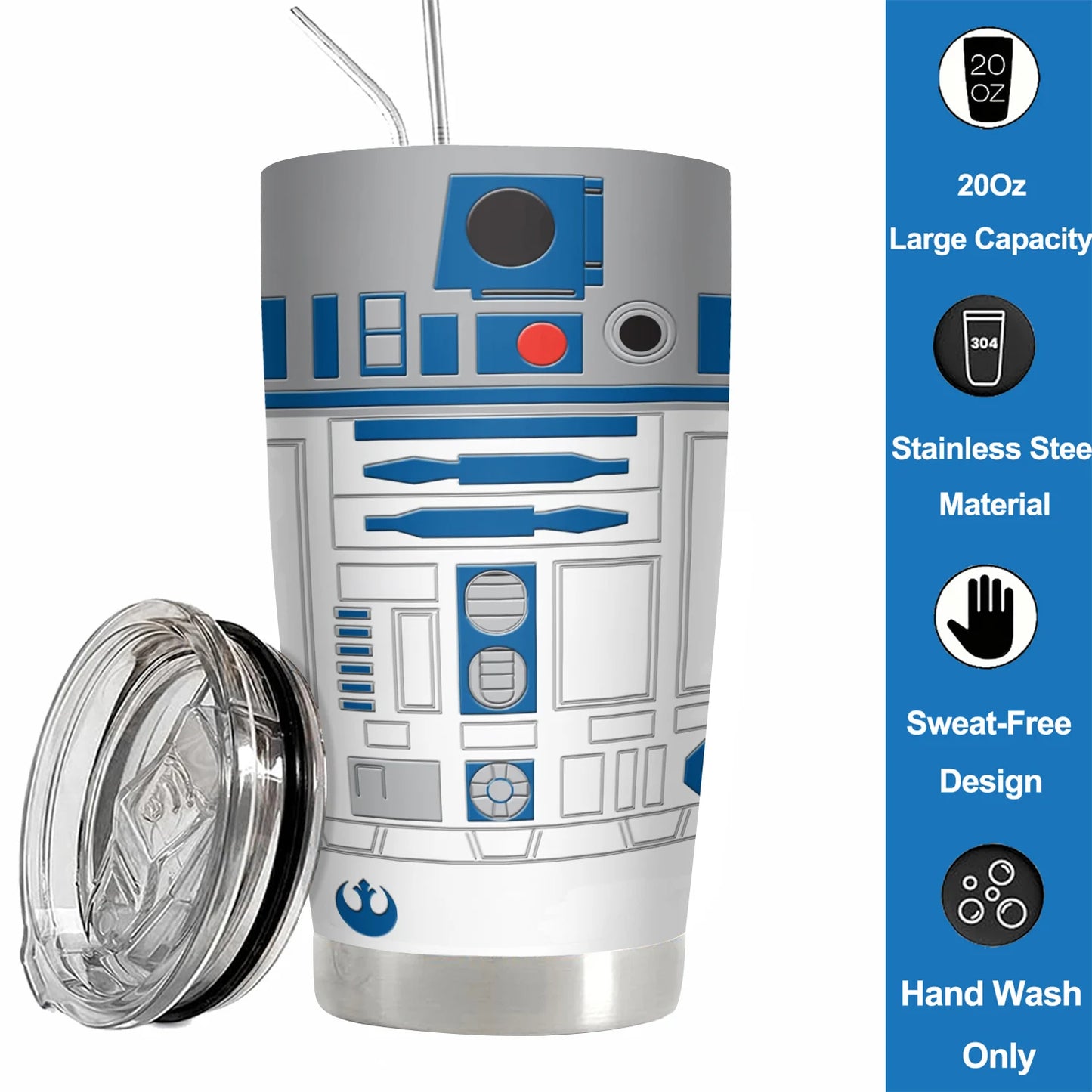 R2-D2 Artoo Triple Walled Insulated 20 OZ Tumbler Travel Cup Gift