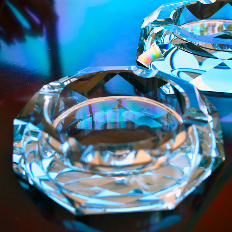 Blank Personalized Vintage Glass Crystal Ashtray Antique Cigar