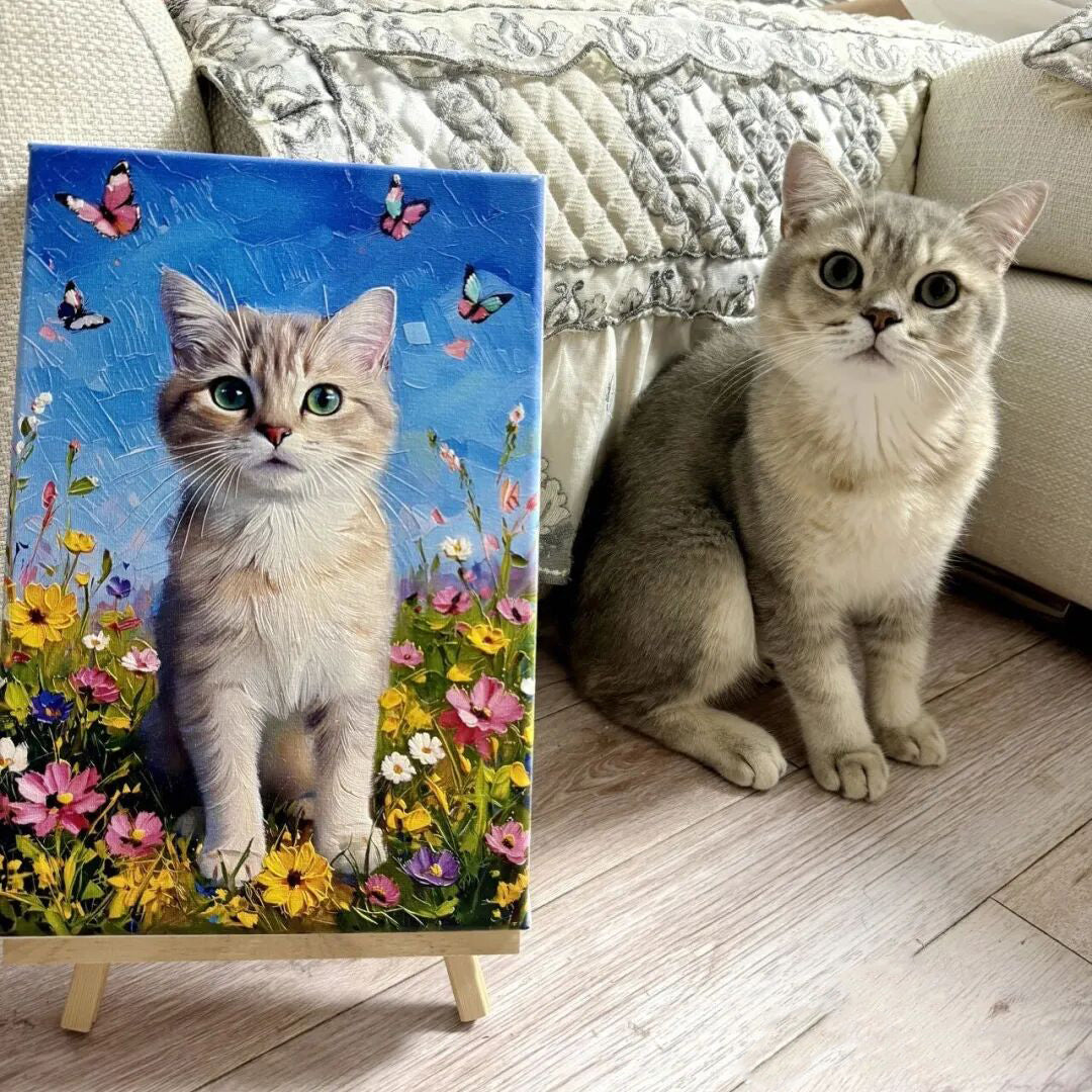 Personalized Cat Portrait Oil Painting Unique Gifts For Cat Lovers