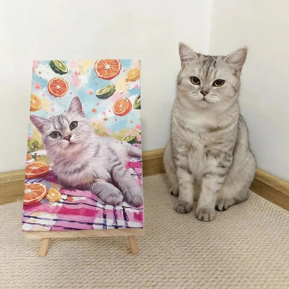 Personalized Cat Portrait Oil Painting Funny Best Gifts For Cat Lovers