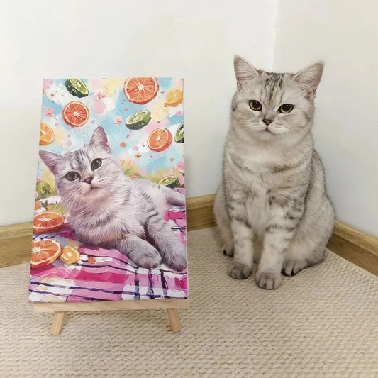 Personalized Cat Portrait Oil Painting Funny Best Gifts For Cat Lovers