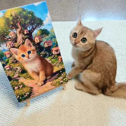 Personalized Cat Portrait Oil Painting Pet Funny Custom Cat Gifts