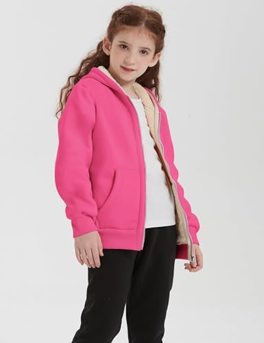 Blank Kids Boys Girls Fleece Jacket Warm Fall Winter Hooded Coats