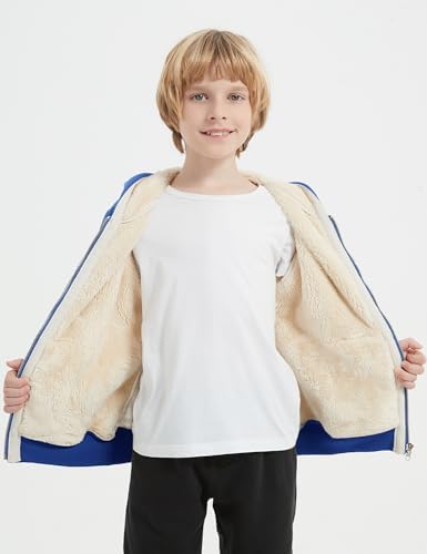 Blank Kids Boys Girls Fleece Jacket Warm Fall Winter Hooded Coats