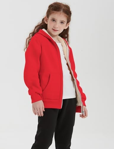Blank Kids Boys Girls Fleece Jacket Warm Fall Winter Hooded Coats