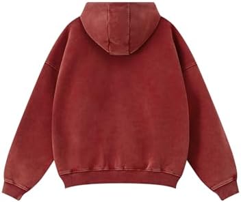 Oversized Fleece Winter Hoodie Vintage Acid Wash Heavyweight Full Zip