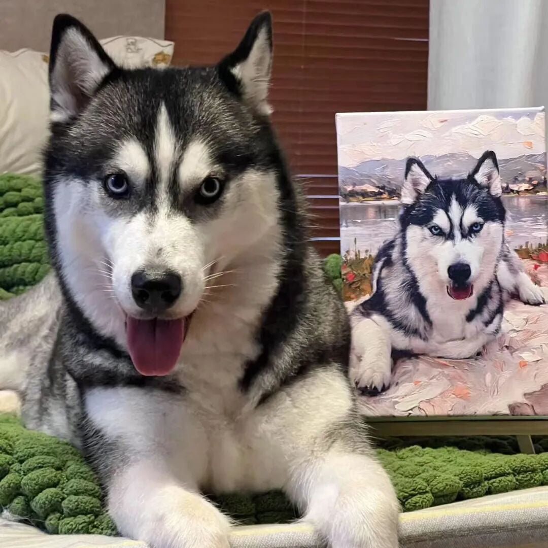 Personalized Dog Portrait Oil Painting Dog Death Sympathy Gifts