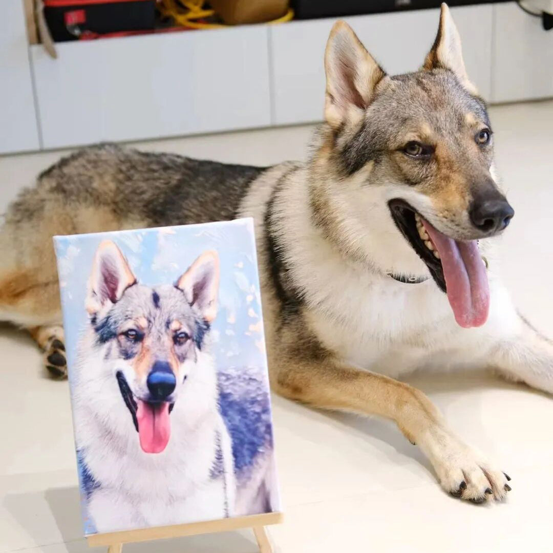 Personalized Dog Portrait Oil Painting Funny Dog Christmas Gifts