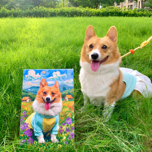 Personalized Dog Portrait Oil Painting Sympathy Gift For Loss Of Dog